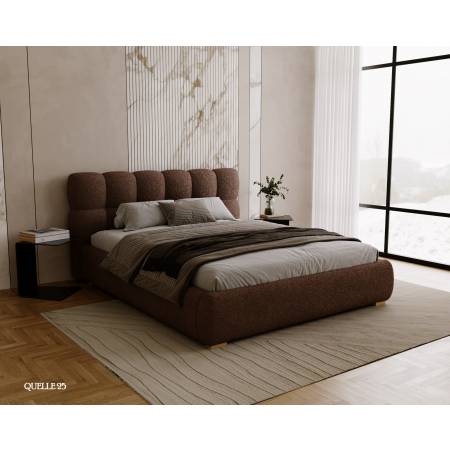Łóżko tapicerowane z pojemnikiem 200 x 200 cm boucle TAYO